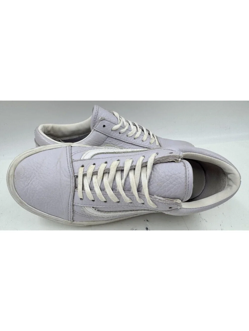 Vans Old Skool Women’s Sneakers Size 8 Lilac Leather Lace Up Athletic Shoes